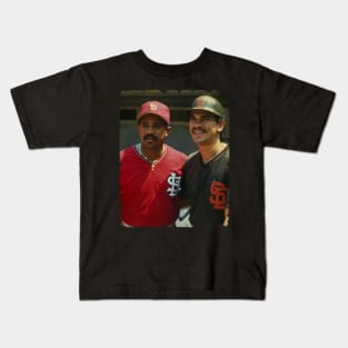 Benito Santiago in St. Louis Cardinals and Tony Pena in San Diego Padres Kids T-Shirt